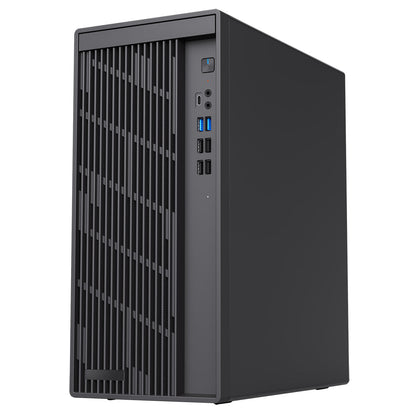 CiT Workstation Tower Micro-ATX Office PC Case With Type C USB3.2 and 80mm Rear Black PWM FDB Fan Included CiT
