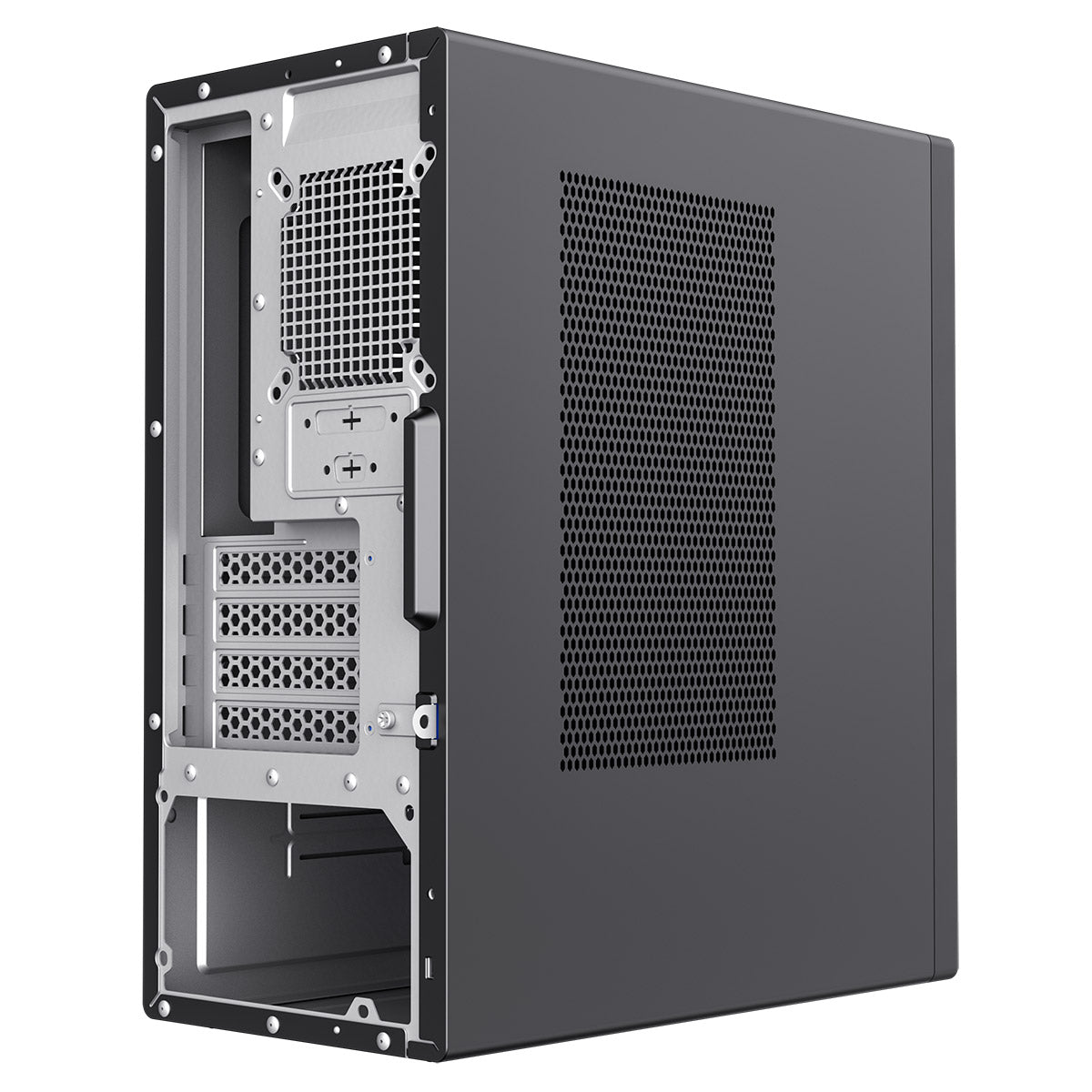 CiT Workstation Tower Micro-ATX Office PC Case With Type C USB3.2 and 80mm Rear Black PWM FDB Fan Included CiT