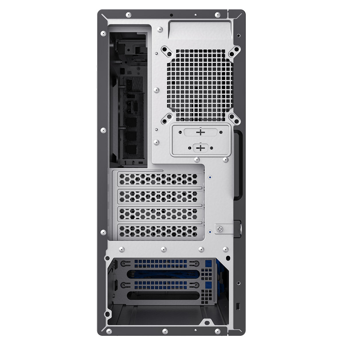 CiT Workstation Tower Micro-ATX Office PC Case With Type C USB3.2 and 80mm Rear Black PWM FDB Fan Included CiT