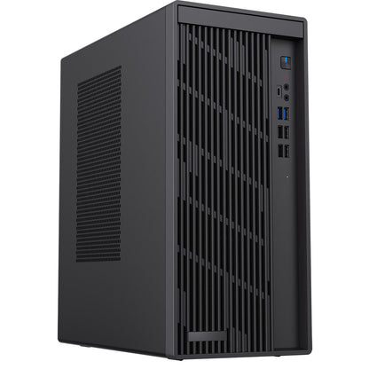 CiT Workstation Tower Micro-ATX Office PC Case With Type C USB3.2 and 80mm Rear Black PWM FDB Fan Included CiT