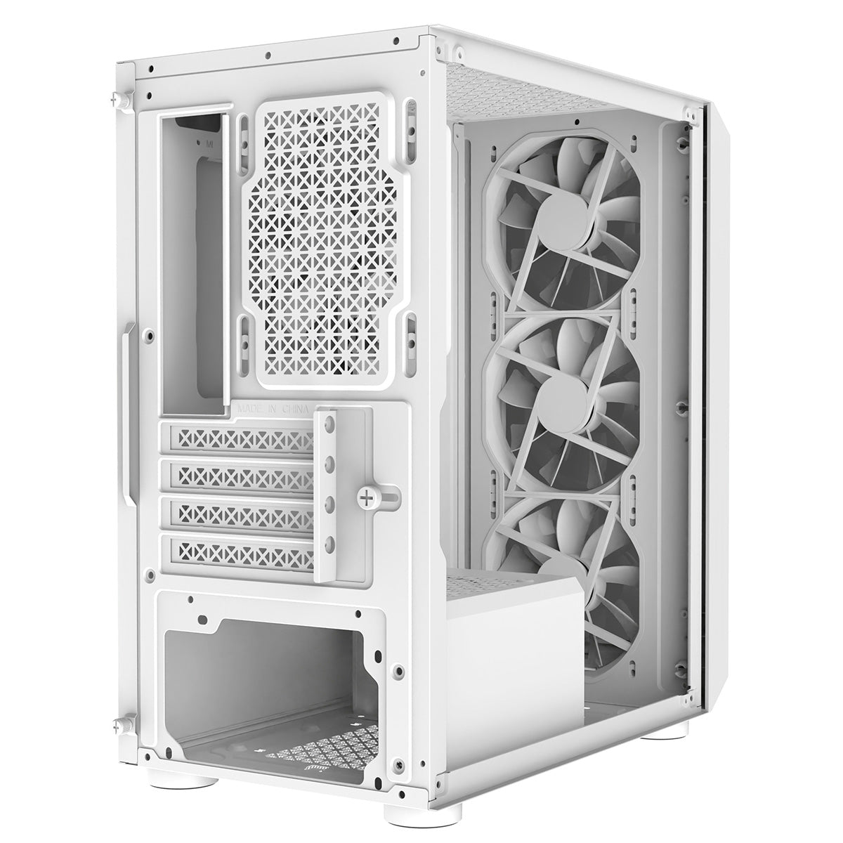 GameMax Icon White Micro-ATX TG Gaming Case with Darkened Tempered Glass Panels 4 x 12cm Inner-Ring ARGB Fans 6-Port Hub