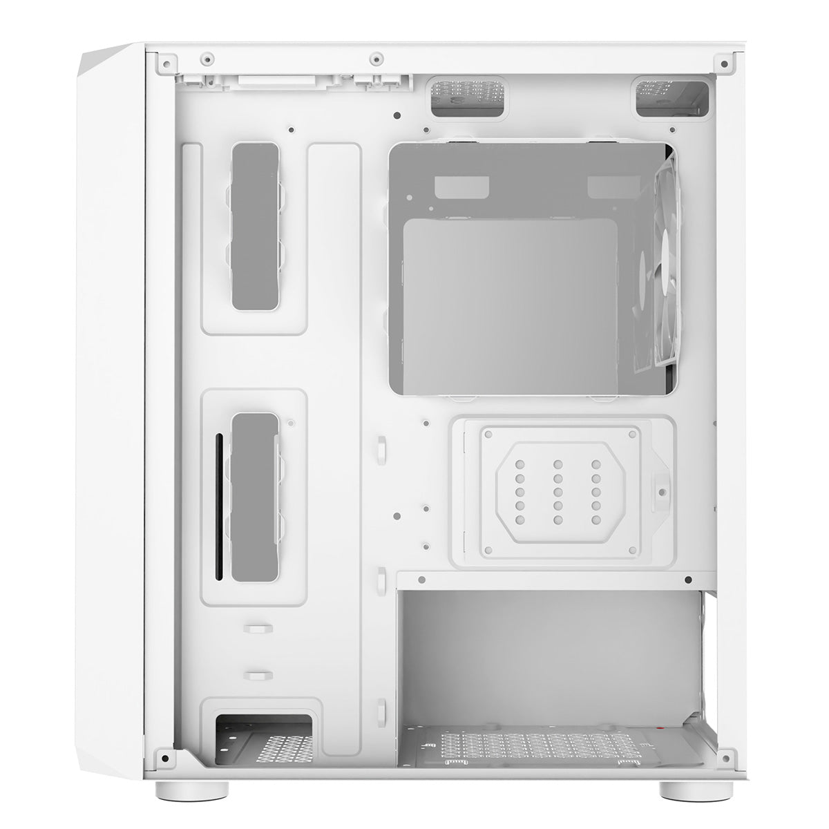 GameMax Icon White Micro-ATX TG Gaming Case with Darkened Tempered Glass Panels 4 x 12cm Inner-Ring ARGB Fans 6-Port Hub GameMax