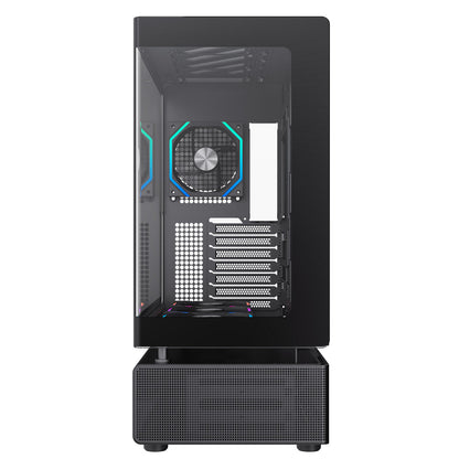 GameMax N80 Black ATX PC Gaming Case with 6 x 120mm PWM ARGB Fans and 10-Port Fan Hub Included With Curved Tempered Glass Panel GameMax