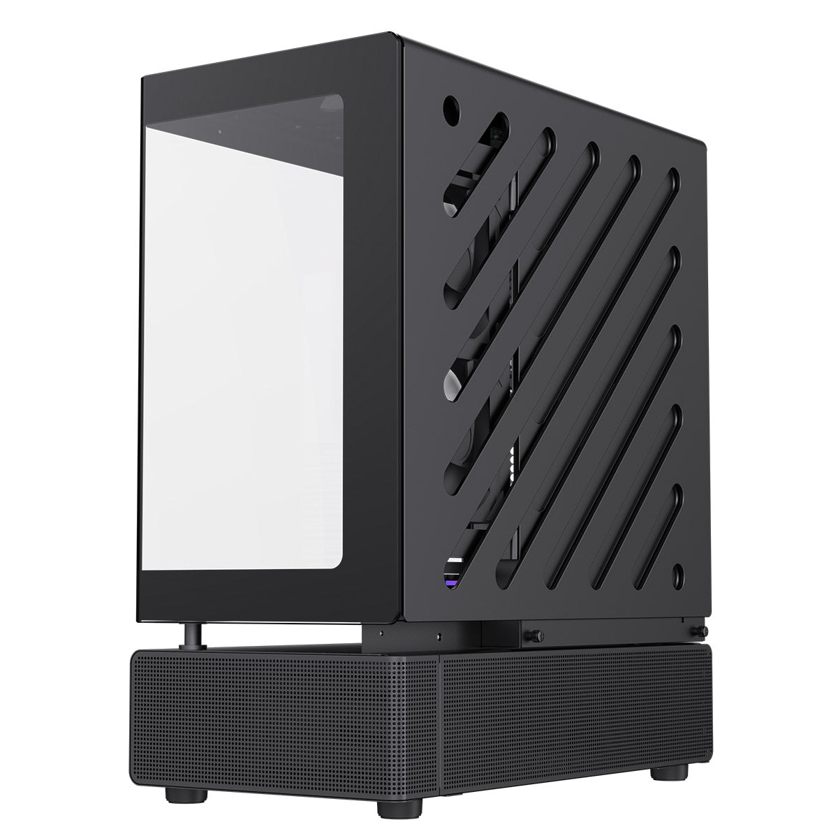 GameMax N80 Black ATX PC Gaming Case with 6 x 120mm PWM ARGB Fans and 10-Port Fan Hub Included With Curved Tempered Glass Panel GameMax