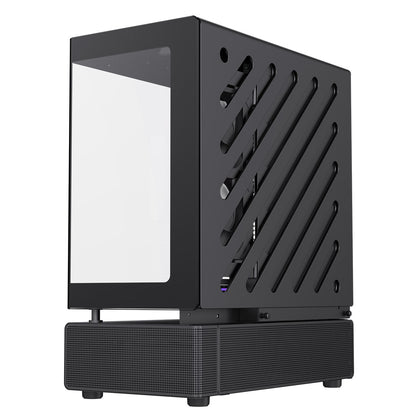 GameMax N80 Black ATX PC Gaming Case with 6 x 120mm PWM ARGB Fans and 10-Port Fan Hub Included With Curved Tempered Glass Panel