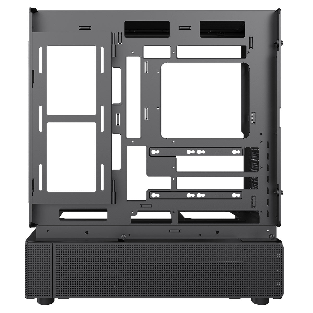 GameMax N80 Black ATX PC Gaming Case with 6 x 120mm PWM ARGB Fans and 10-Port Fan Hub Included With Curved Tempered Glass Panel GameMax
