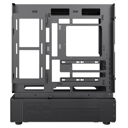 GameMax N80 Black ATX PC Gaming Case with 6 x 120mm PWM ARGB Fans and 10-Port Fan Hub Included With Curved Tempered Glass Panel GameMax