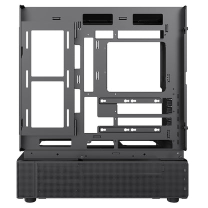 GameMax N80 Black ATX PC Gaming Case with 6 x 120mm PWM ARGB Fans and 10-Port Fan Hub Included With Curved Tempered Glass Panel