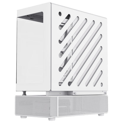 GameMax N80 White ATX PC Gaming Case with 6 x 120mm PWM ARGB Fans and 10-Port Fan Hub Included With Curved Tempered Glass Panel