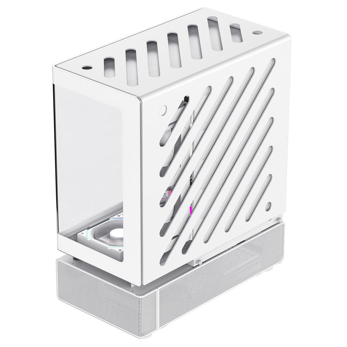 GameMax N80 White ATX PC Gaming Case with 6 x 120mm PWM ARGB Fans and 10-Port Fan Hub Included With Curved Tempered Glass Panel GameMax