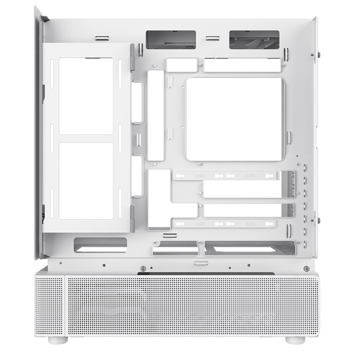 GameMax N80 White ATX PC Gaming Case with 6 x 120mm PWM ARGB Fans and 10-Port Fan Hub Included With Curved Tempered Glass Panel GameMax