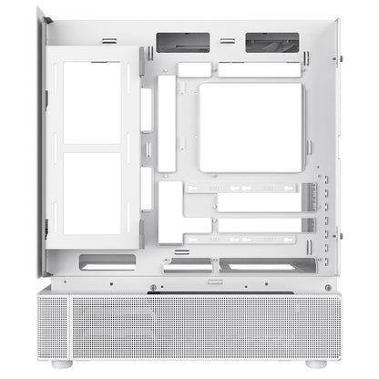 GameMax N80 White ATX PC Gaming Case with 6 x 120mm PWM ARGB Fans and 10-Port Fan Hub Included With Curved Tempered Glass Panel GameMax