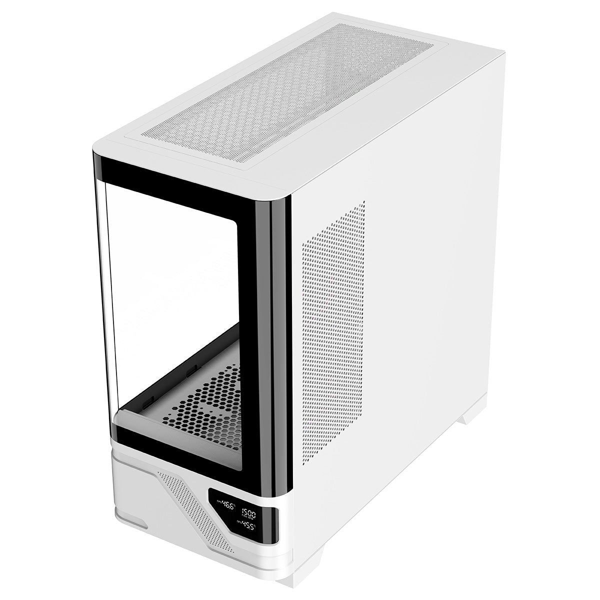 Powercool Arctic White Micro-ATX Gaming Case With Black Interior Tempered Glass Panels With 3 x PWM ARGB Fans and 9 Port PWM Hub Included