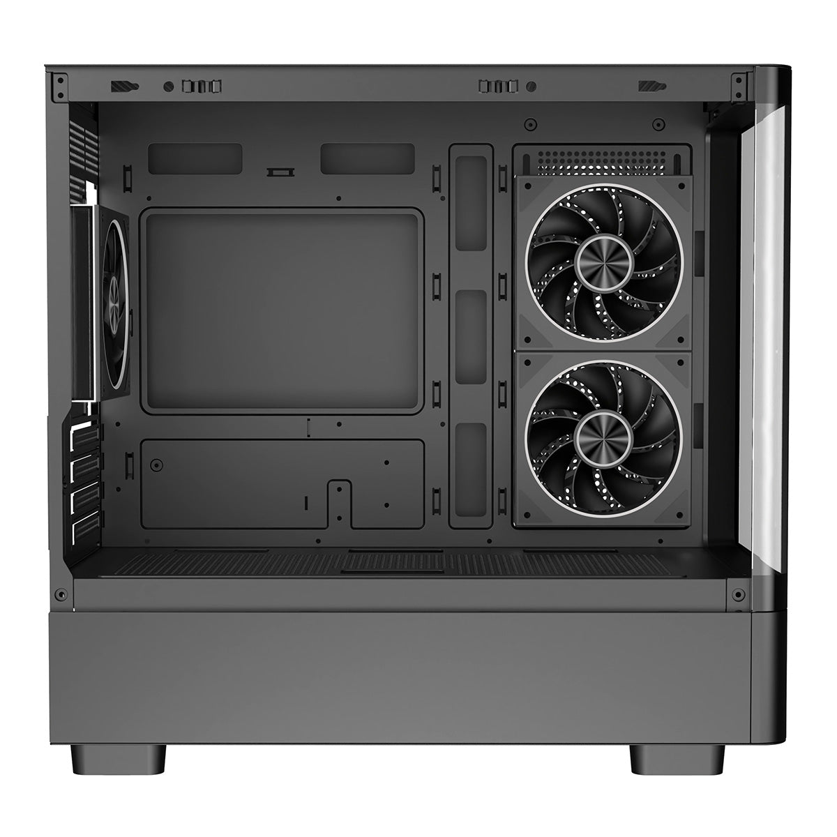Powercool Gravity Black mATX Gaming Case With Display Curved Tempered Glass With 3 x CiT Saturn PWM ARGB Fans and 6 Port PWM Hub - Destello