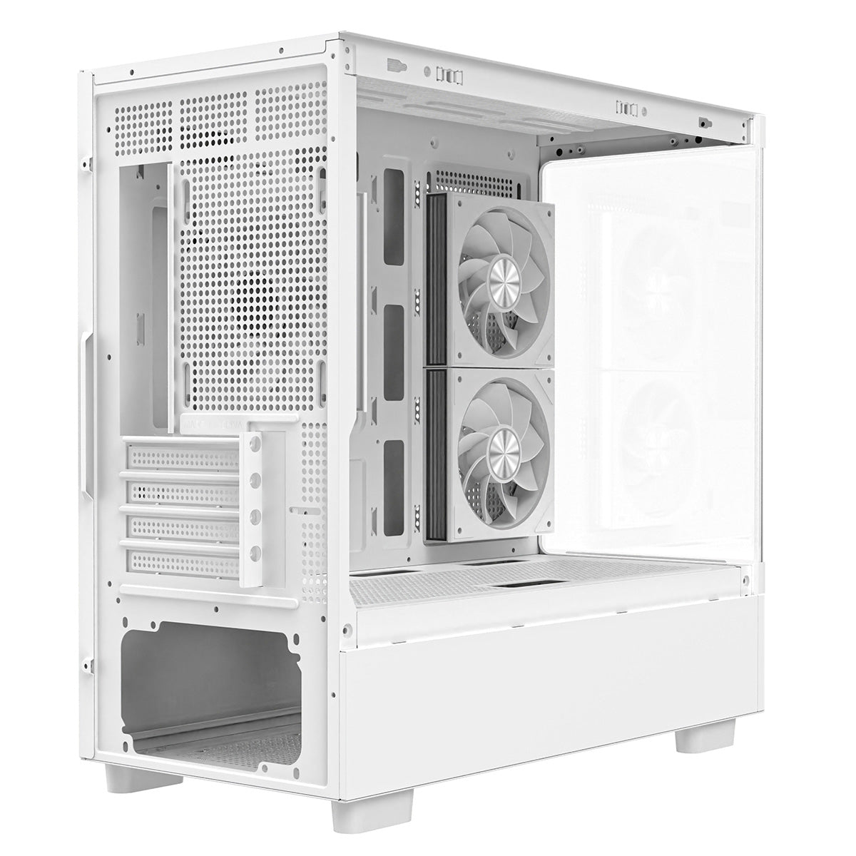 Powercool Gravity White mATX Gaming Case With Display Curved Tempered Glass With 3 x CiT Saturn PWM ARGB Fans and 6 Port PWM Hub - Destello