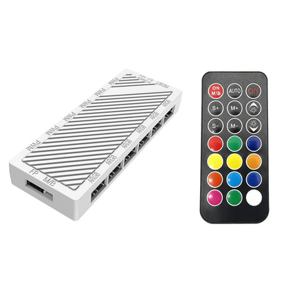 Powercool Gravity White mATX Gaming Case With Display Curved Tempered Glass With 3 x CiT Saturn PWM ARGB Fans and 6 Port PWM Hub - Destello