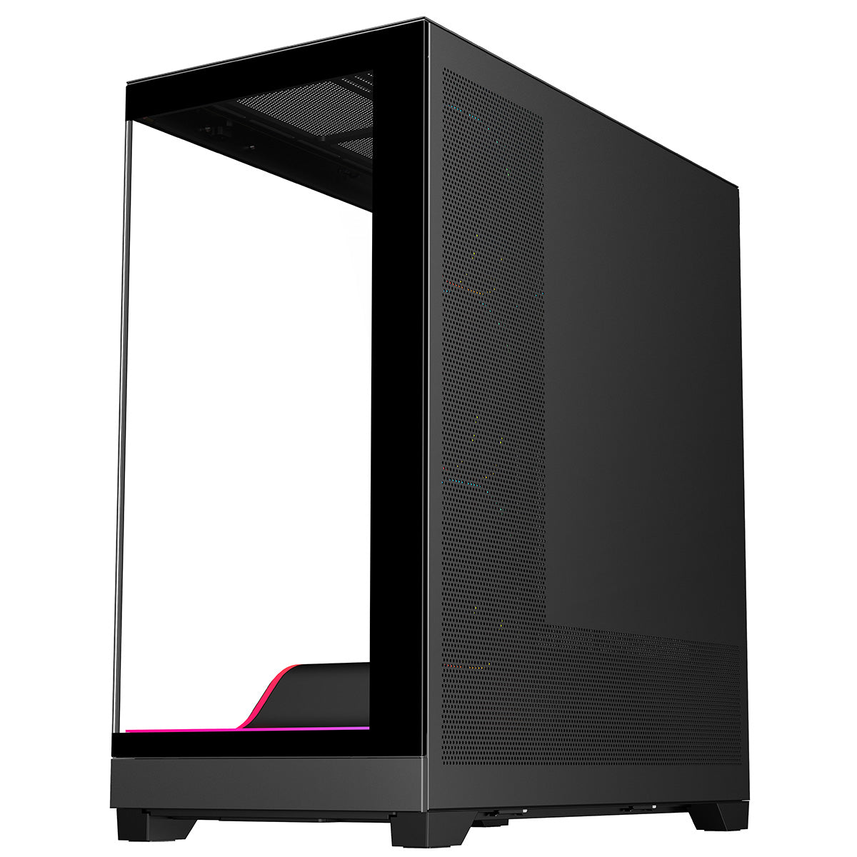 Powercool Pulsar Black ATX Gaming Case With Tempered Glass Panels With 4 x PWM ARGB Fans and 9 Port PWM Hub and RF Remote Included