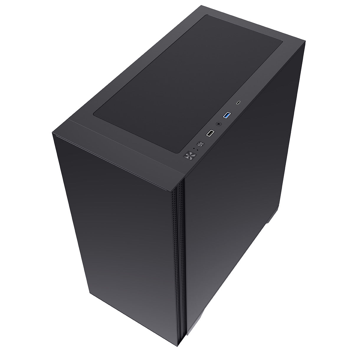 Powercool Silent Pro Black Mid-Tower USB Type C Computer Case With Sound Dampening Material and 2 x PWM Cooling Fans Included - Destello