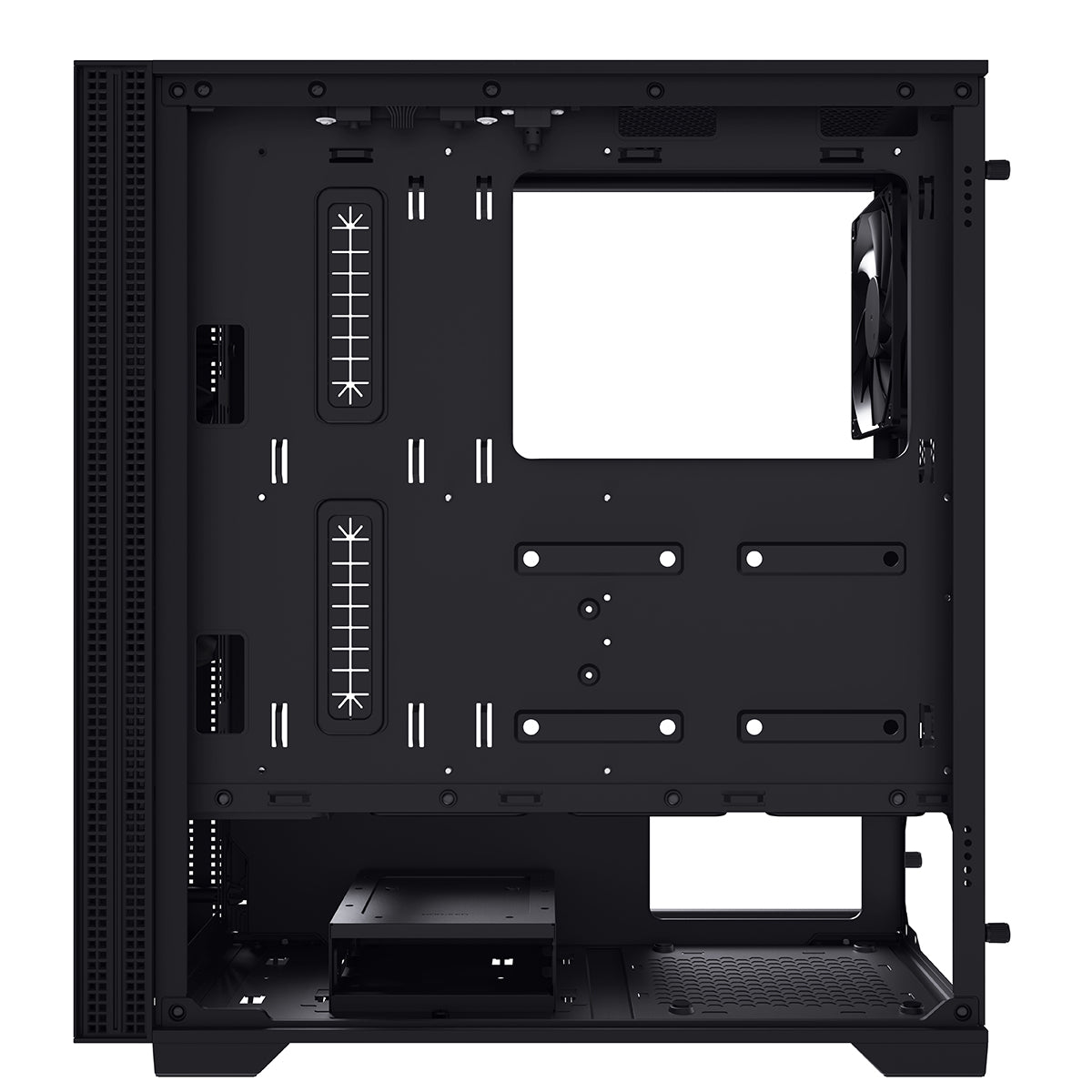 Powercool Silent Pro Black Mid-Tower USB Type C Computer Case With Sound Dampening Material and 2 x PWM Cooling Fans Included - Destello