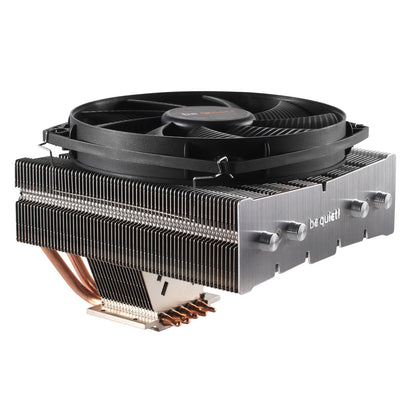 PC CPU air cooler with black fan, aluminum heat sink, and copper heat pipes