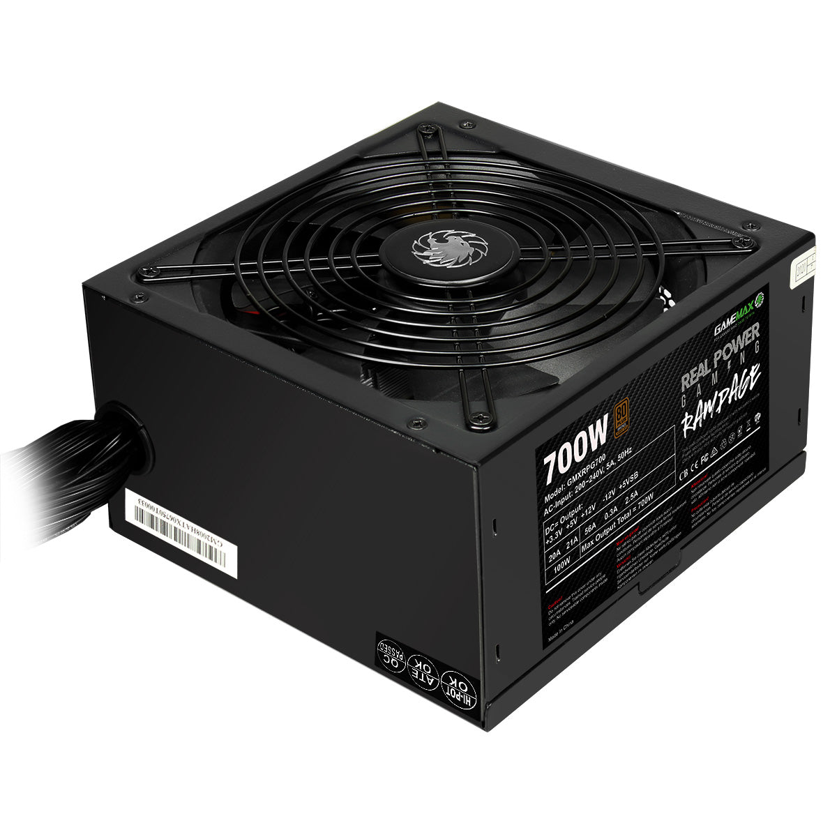 GameMax 700W RPG Rampage 80 Bronze PSU - Destello