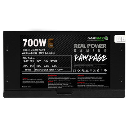 GameMax 700W RPG Rampage 80 Bronze PSU - Destello
