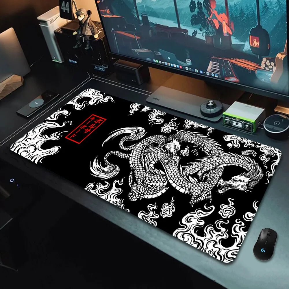 Japanese Dragon Large Gaming Mousepad XXL Keyboard Gamer Mouse Pad on The Table Speed Desk Mat Anime 900x400 700X300 Mouse Mats - Destello