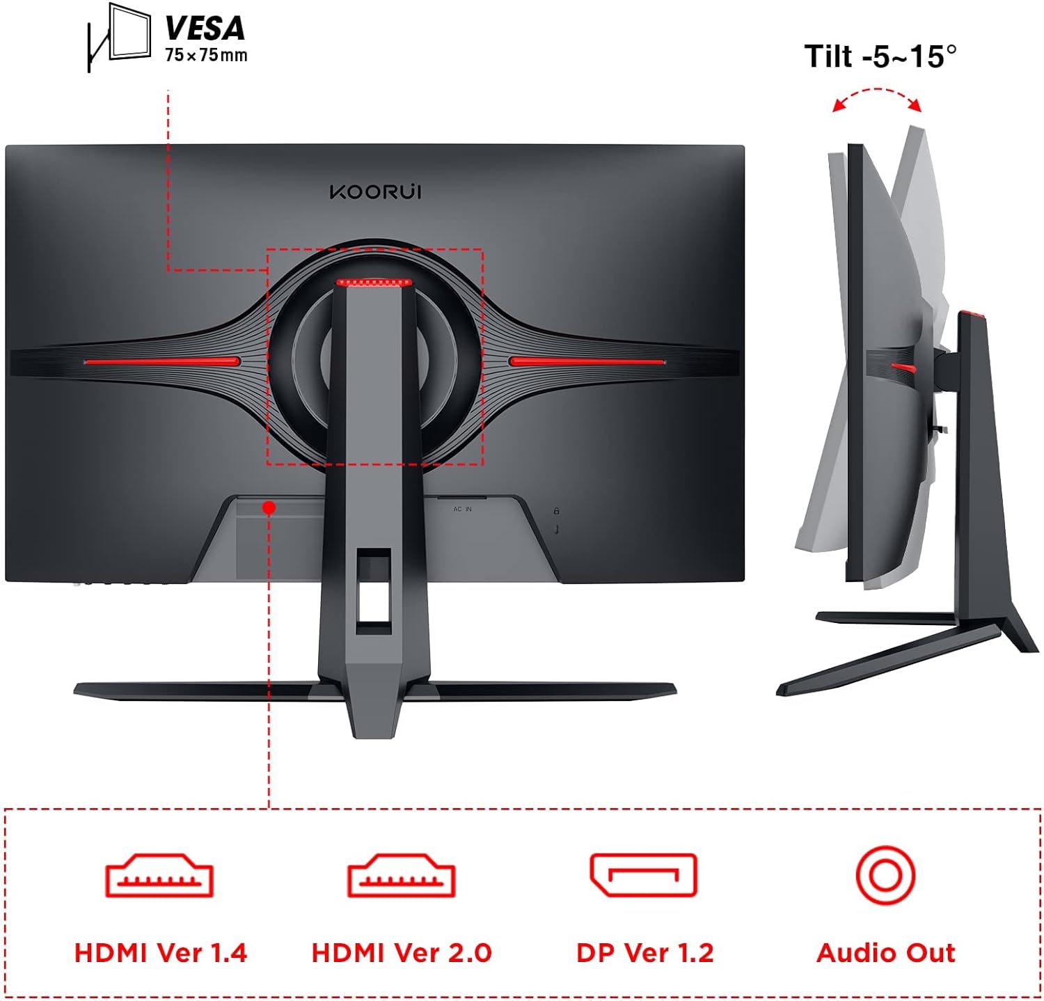 KOORUI 27-Inch QHD Gaming Monitor - 144Hz, Adaptive Sync - Destello