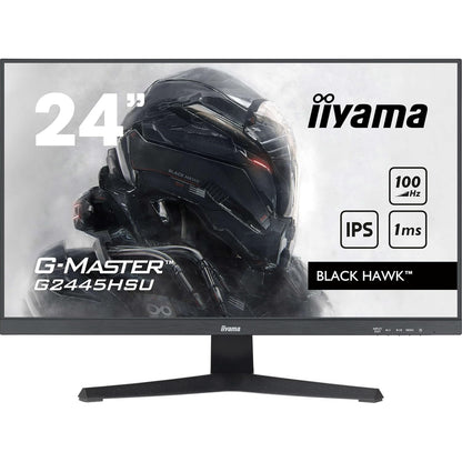 iiyama G-MASTER G2445HSU-B2 24 inch IPS Monitor, Full HD, 1ms, HDMI, DisplayPort, HDCP, USB Hubx2, Freesync, 100Hz, Speakers, Black, Internal PSU, VESA