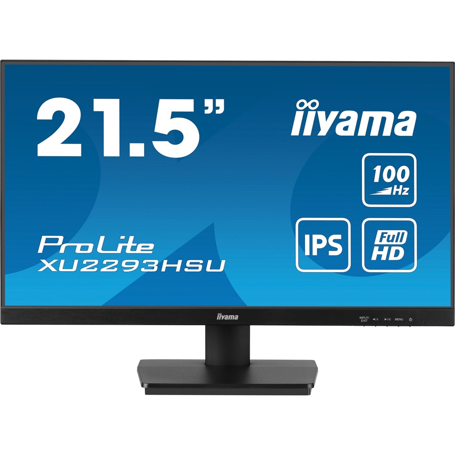 iiyama PROLITE XU2293HSU-B7 22 inch IPS Monitor, Full HD, 1ms, USB Hubx2, HDMI, DisplayPort, Freesync, 100Hz, Speakers, Black, ACR, Internal PSU, VESA
