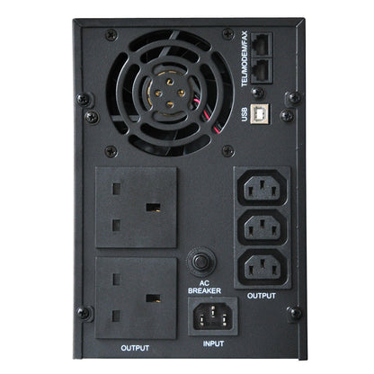 Powercool Smart UPS 2000VA 2 x UK Plug 3 x IEC RJ45 x 2 USB LCD Display Powercool