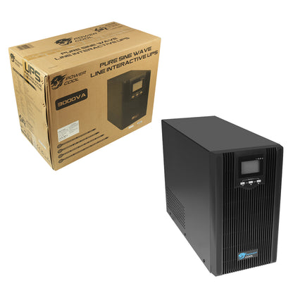 Powercool Smart UPS 3000VA 2 x UK Plug 3 x IEC RJ45 x 2 USB LCD Display