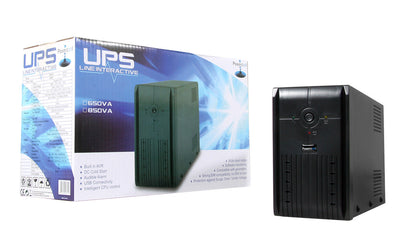 Powercool Smart UPS  850VA 2 x UK Plug RJ45 x 2 USB LED Display Powercool