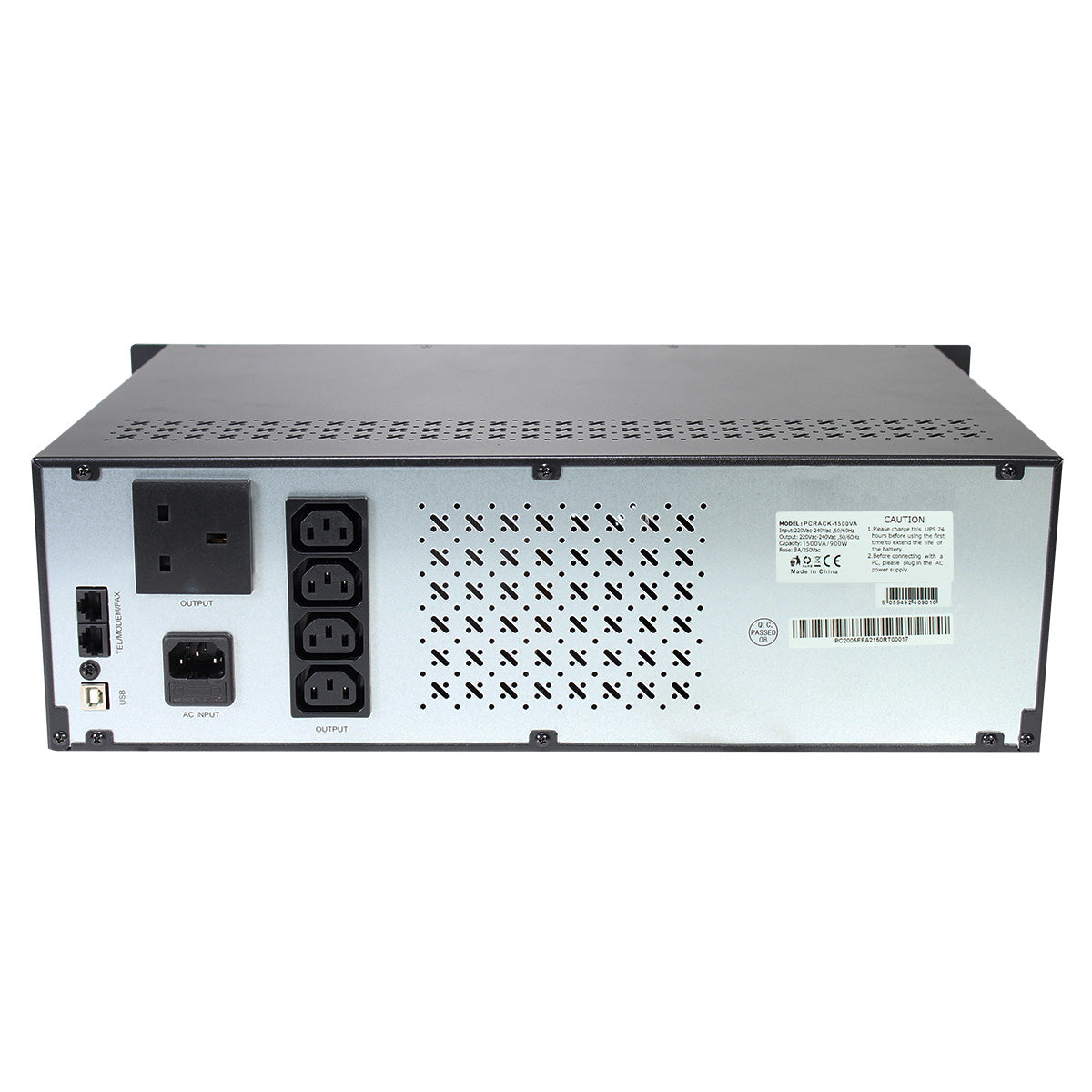 Powercool Rack-Mount Off-Line UPS 1500VA InputOutput 230V 50Hz with 2x8Ah