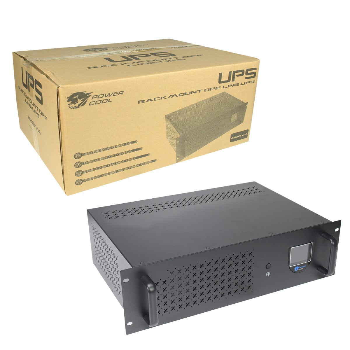 Powercool Rack-Mount Off-Line UPS 1500VA InputOutput 230V 50Hz with 2x8Ah Powercool