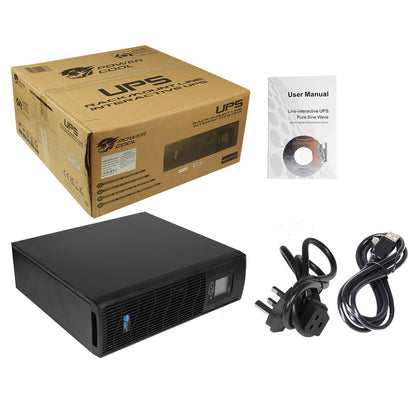 Powercool Rack-Mount Line Interactive UPS 3000VA 2400W 2 x UK  3 x IEC