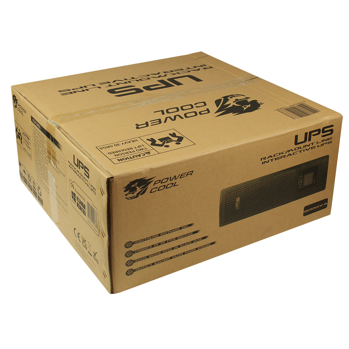 Powercool Rack-Mount Line Interactive UPS 3000VA 2400W 2 x UK  3 x IEC Powercool