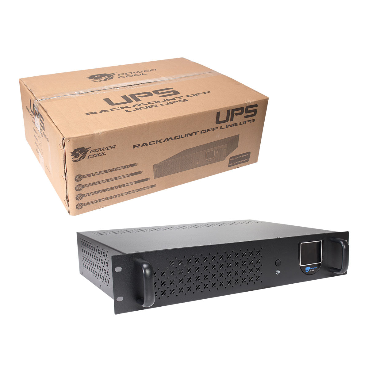 Powercool Rack-Mount Off-Line UPS 850VA with LCD  USB Monitoring with 1x8Ah Powercool