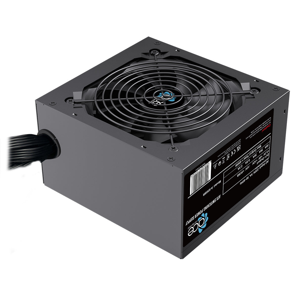 ACE 750w ATX PSU With 120mm Fan and Flat Black Cables