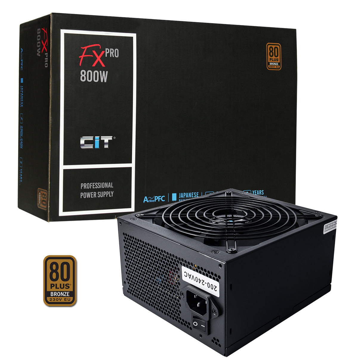 CiT 800W FX Pro 14cm Fan APFC 80 Plus - Destello