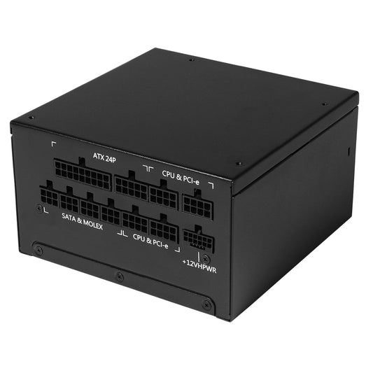 CWT 1200W Modular 80 Plus Gold ATX3.0 PCIe 5.0 Power Supply With 140mm FDB Black Fan - Destello