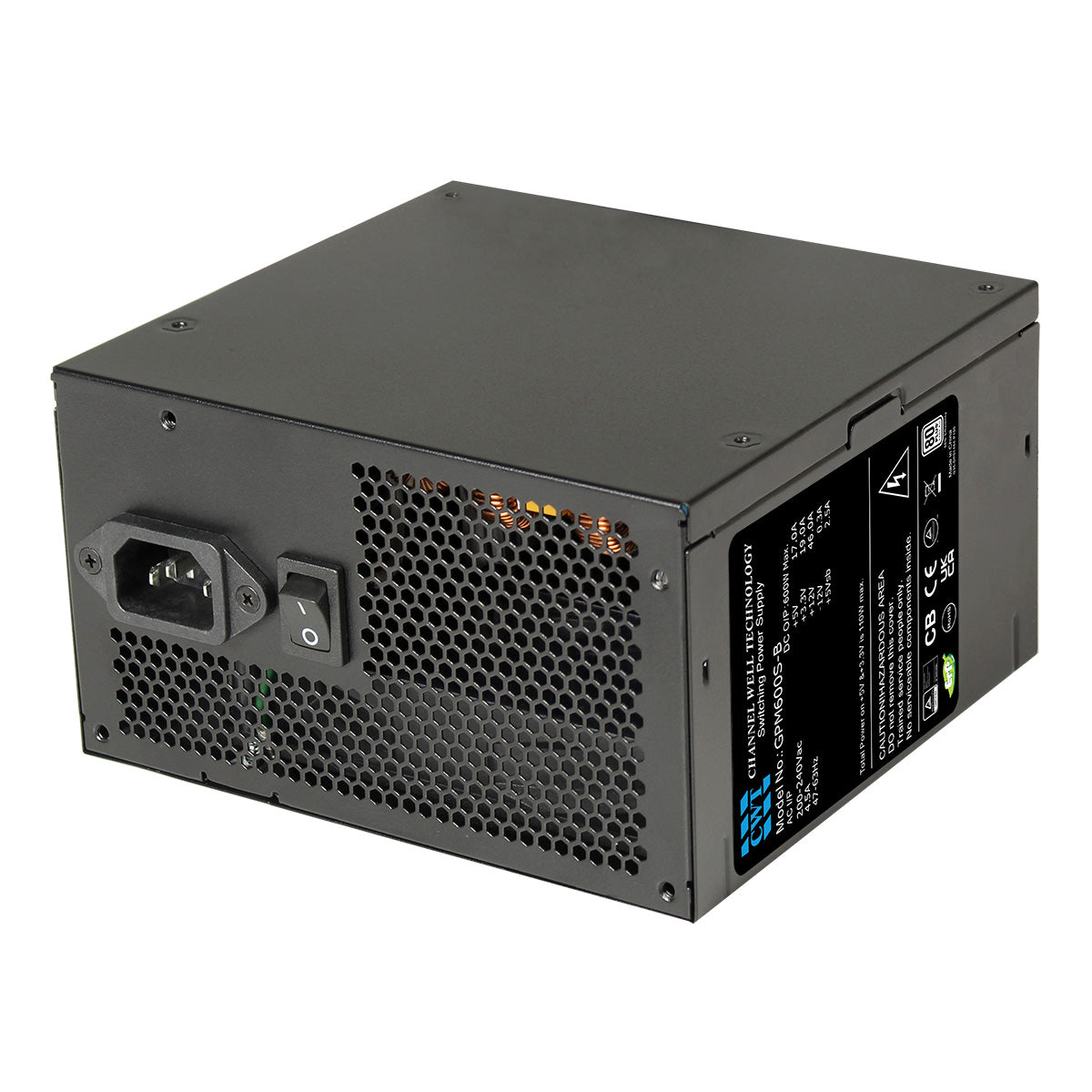 CWT 600w PSU 80 Plus Bronze 230V Active PFC White Box - Destello