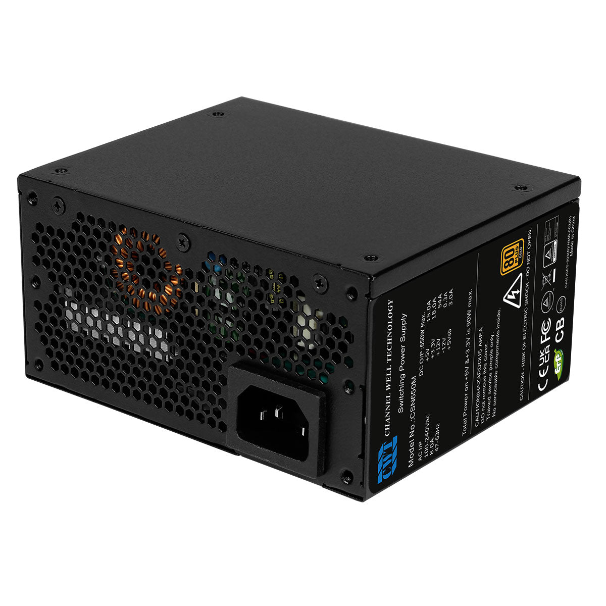 CWT 650W Modular 80 Plus Gold SFX Power Supply With 80mm Black Fan - Destello