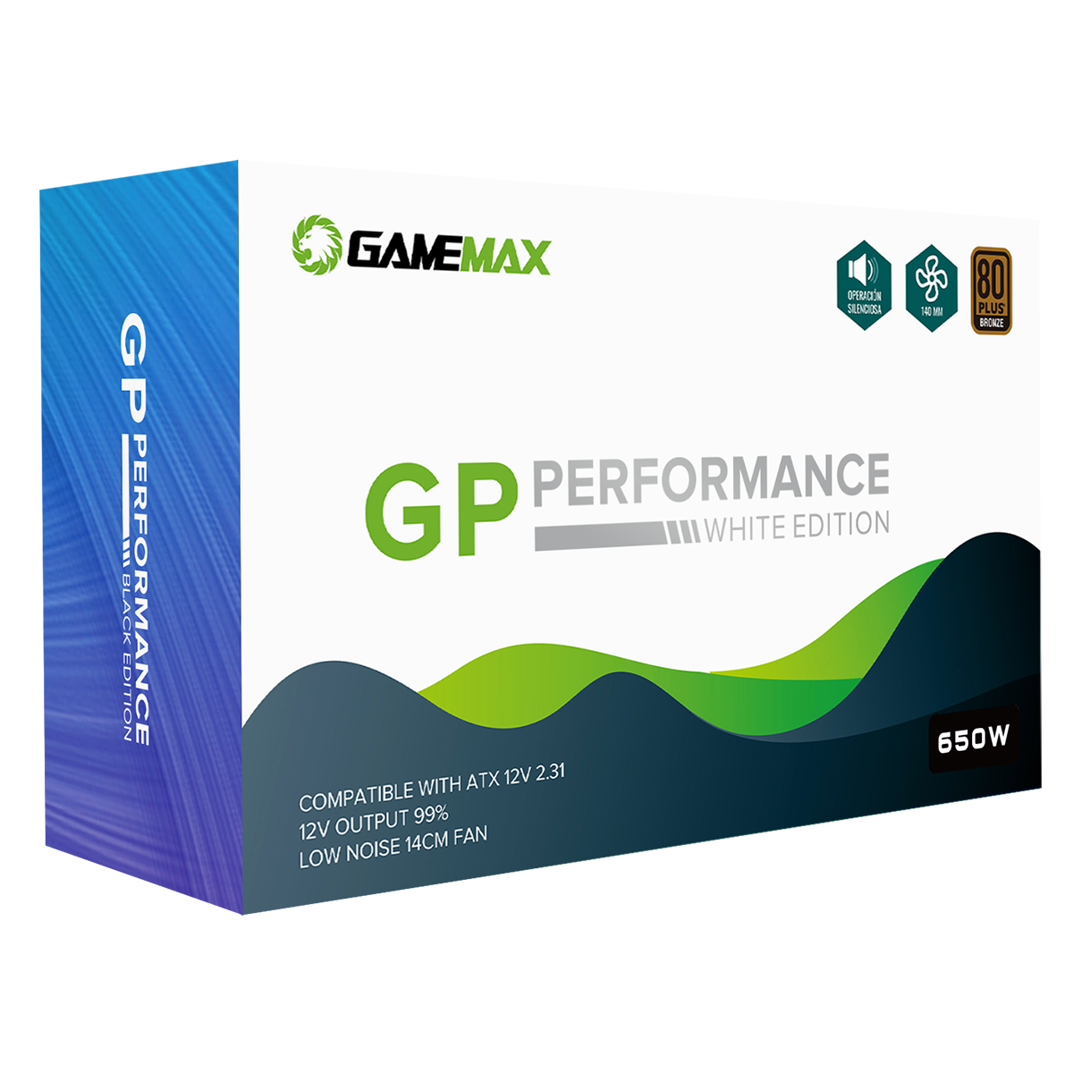 GameMax GP650 White 650W 80 Plus Bronze Wired Power Supply