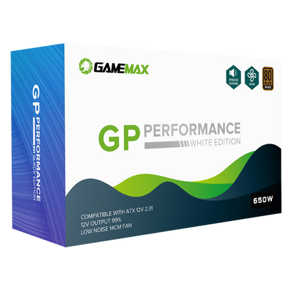 GameMax GP650 White 650W 80 Plus Bronze Wired Power Supply