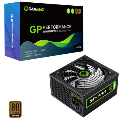 GameMax GP750 750W 80 Plus Bronze Wired Power Supply
