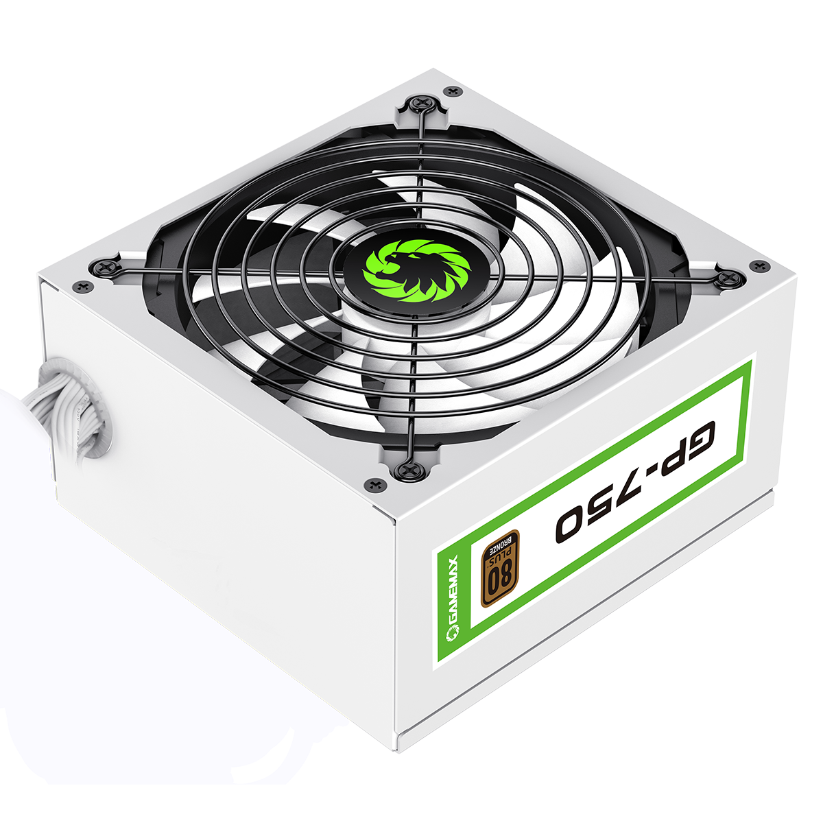 GameMax GP750 White 750W 80 Plus Bronze Wired Power Supply - Destello