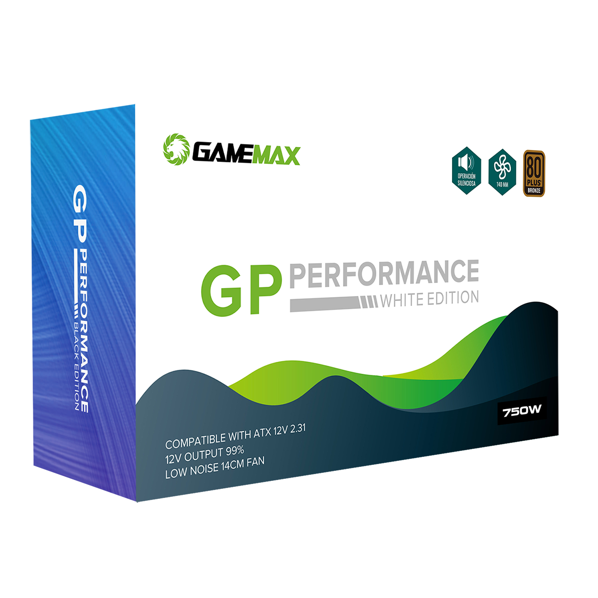 GameMax GP750 White 750W 80 Plus Bronze Wired Power Supply