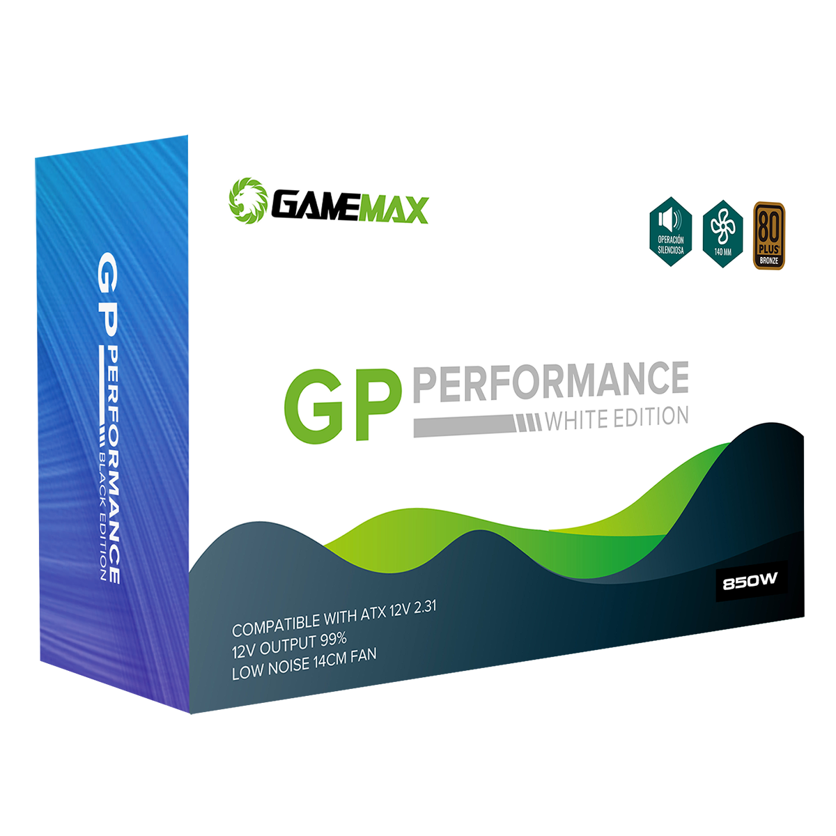 GameMax GP850 White 850W 80 Plus Bronze Wired Power Supply
