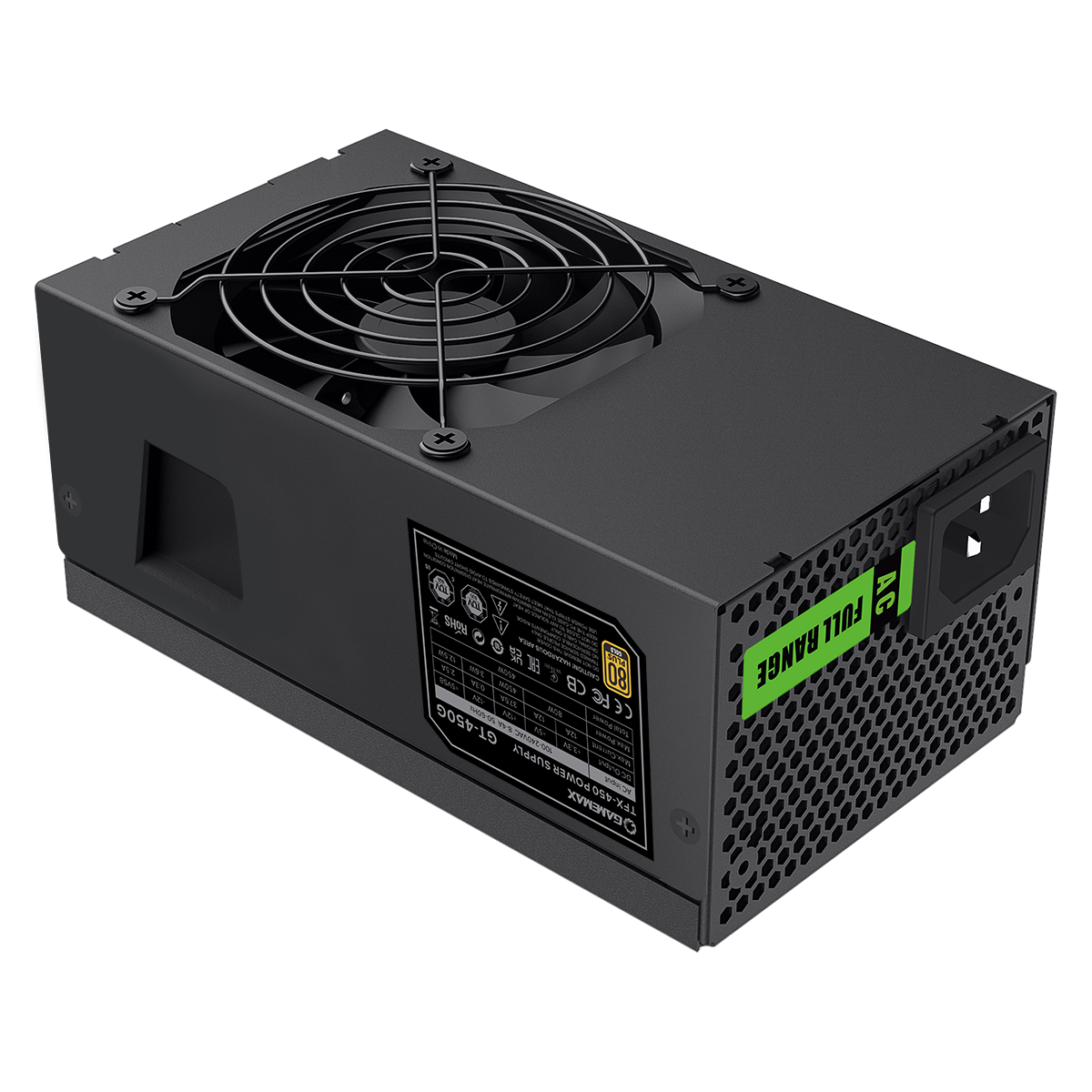 GameMax GT-450G 450W 80 Plus Gold TFX Power Supply With 80mm Black Fan